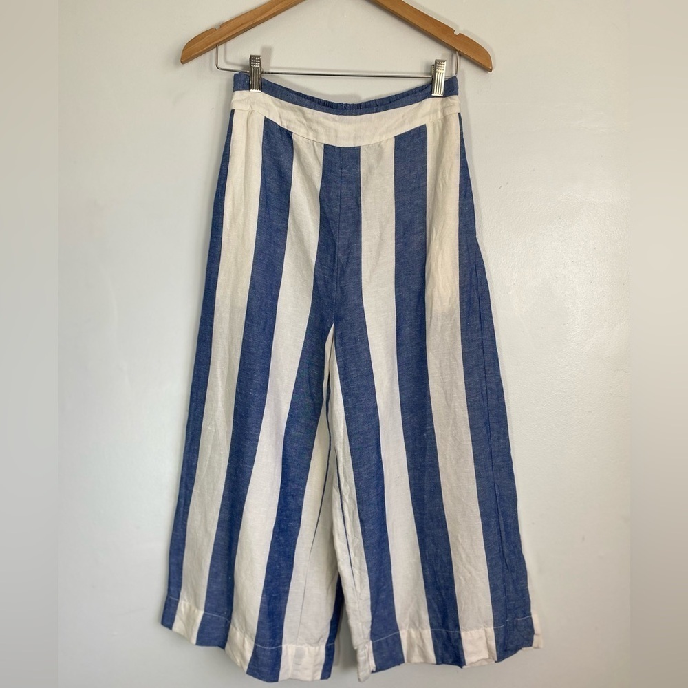 Madewell Huston Pull-On Crop Pants Parrot Stripe size Small - Picture 1 of 6